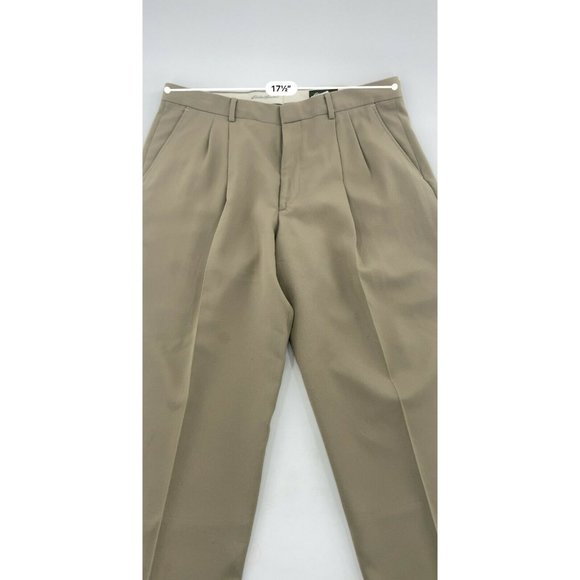 **Sold*EDDIE BAUER Wrinkle-Free Ruston Fit Pleated Dress Pants Men's 36x30 100% - Picture 5 of 7